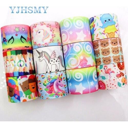 YJHSMY C-18416-768,10 yards, 38 mm Cartoon Printed grosgrain ribbons,DIY handmade Hair accessories Material wedding gift wrap