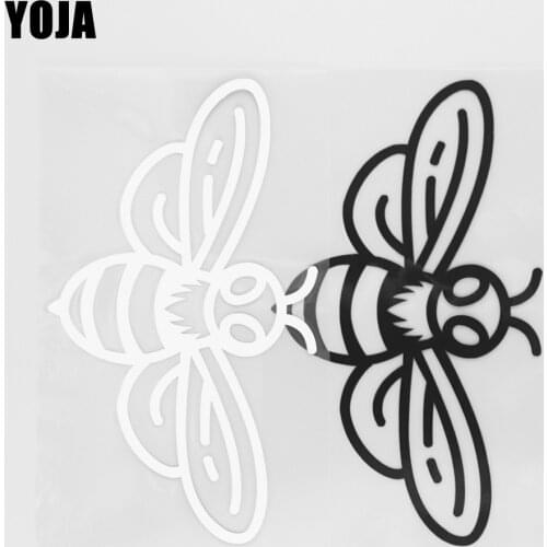 YOJA 16.3×9.5CM Cartoon Animals Handsome Bee Pattern Car Stickers Vinyl Decal Black/Silver 19C-0200