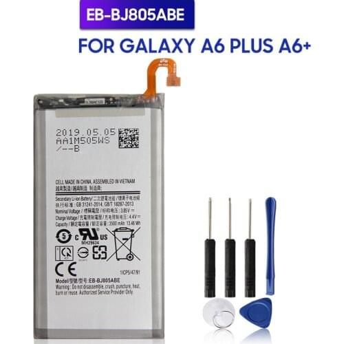Replacement Samsung Battery EB-BJ805ABE For Galaxy A6 Plus A6+ A605 J6+ J805 Rechargeable Phone Battery 3500mAh