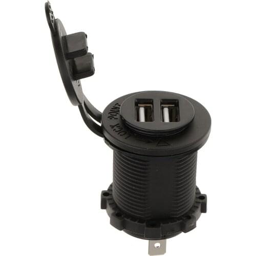 12V 5V 4.2A Dual USB Charger Socket for Motorcycle Boat Car Truck ATV