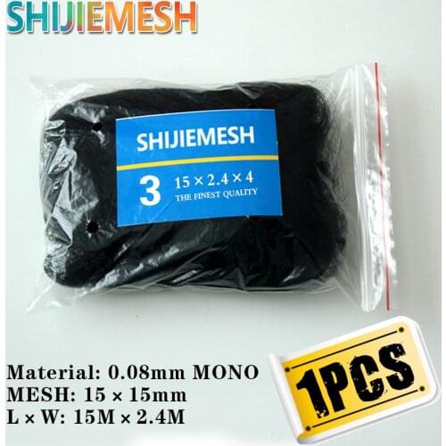 High Quality Deep Pockets Nylon Monofilament 0.08mm 15M x 2.4M 15mm Hole Orchard Garden Anti Bird Knotted Mist Net 1pcs