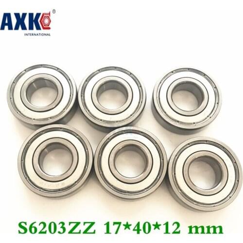 Axk 10pcs Free Shipping Sus440c Environmental Corrosion Resistant Stainless Steel Deep Groove Ball Bearings S6203zz 17*40*12 Mm