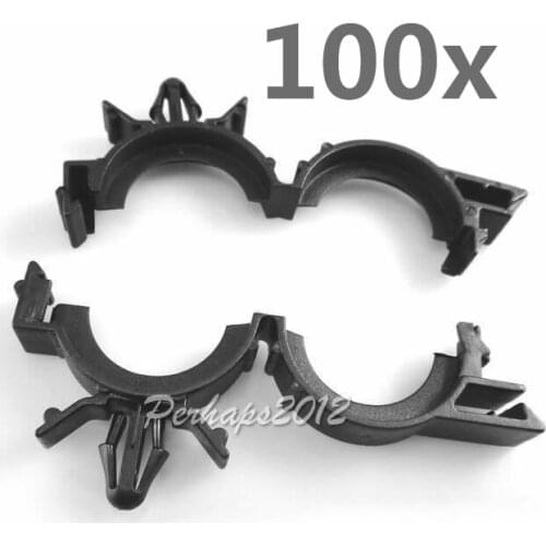 100 Pcs For G 3816659, 8917320 Black Nylon Wire Loom Routing Clips I.D. 3/4" O.D. 1" Conduit Size I.D. 3/4" O.D. 1" 1/4" Hole