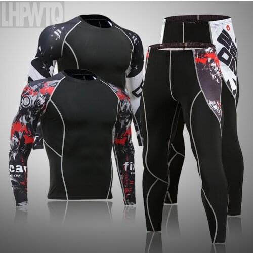 2021 Mens Thermal Underwear Set MMA Tactics Leggings Solid Color Costume Compress Fitness Long Johns Men Winter Brands Men