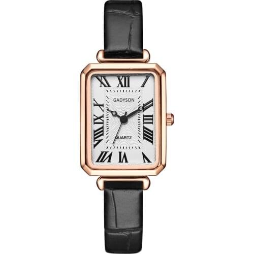 2021 Roman Watch Women`s Fashion Luxury Leather Belt Watches Ladies Rectangle Dial Quartz Clock Dress Wristwatches Reloj Mujer