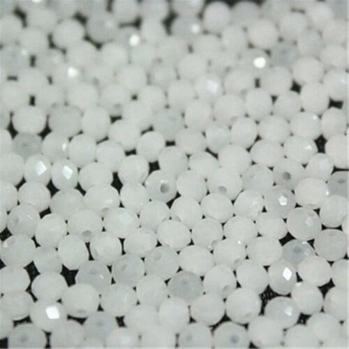3mm White Rondelle Crystal Beads,100pcs,Top Quality, B332