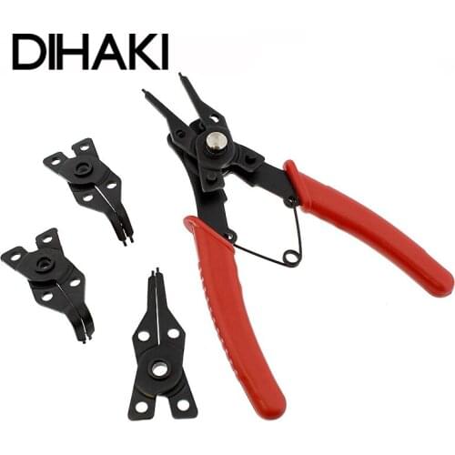 4 in 1 Snap Ring Pliers Set Internal External Ring Remover Retaining Circlip Pliers With Interchangeable Head Multi Crimp Tool