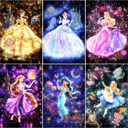 5D Diamond Painting Full Square Disney Cartoon Princess Cross Stitch Diamond Embroidery Mosaic Picture of Rhinestone Decor