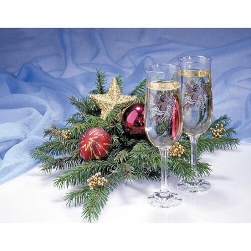 Christmas Embroidery DIY Needlework 5D Diamond Painting Cross Stitch Full Drill Wine Glass Square/round Picture By Numbers