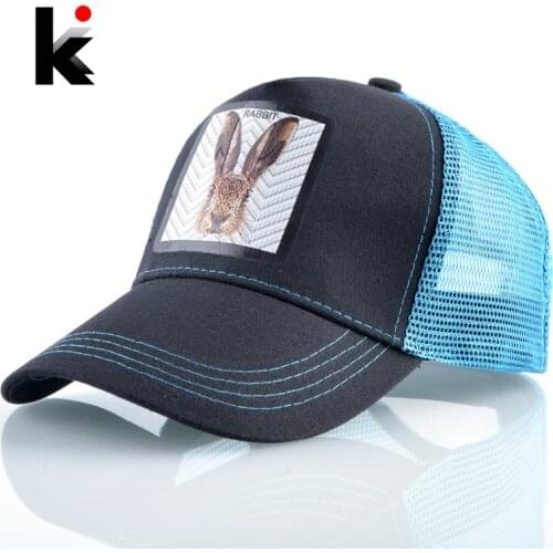2020 New Baseball Cap Women Fashion Snapback Hip Hop Trucker Caps Men Baseball Hat With Rubbit Patch Breathable Mesh Visor Hats
