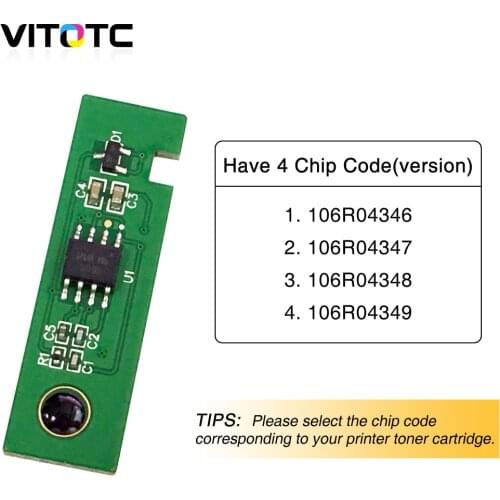 Compatible 106R04346 106R04347 106R04348 106R04349 toner cartridge chip for Xerox Phaser B210 DNI WorkCentre B205 B215 NI DNI