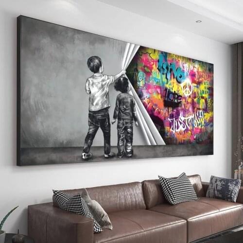 Graffiti Wall Art Abstract Child Fist Shackle Canvas Painting Posters and Prints Decorative Picture For Living Room Home Decor
