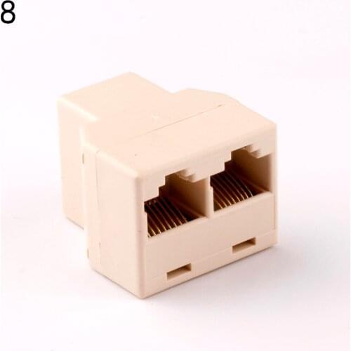 HWEXPRESS Hot New khaki Plastic 3 Way RJ45 LAN Network Ethernet Splitter Connector