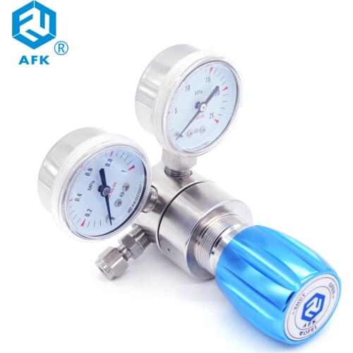 1/4OD Compression tube fittings Helium Gas Pressure Regulator With Dual Gauge 25MpaX 1Mpa