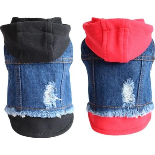 Cat Dog Blue Jean Jacket Denim Coat Small Puppy Hoodie Vest Pet Clothes Supplies