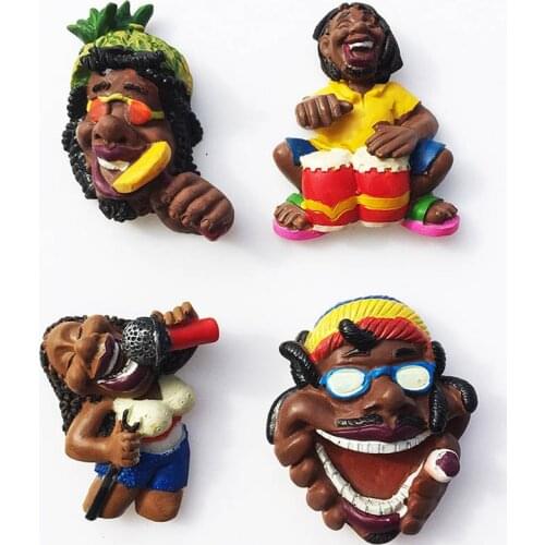 Creative Magnetic Refrigerator Sticker Jamaica Folk Tourism Souvenir 3D Painted Decorative Crafts Collection Fridge Magnet Gift