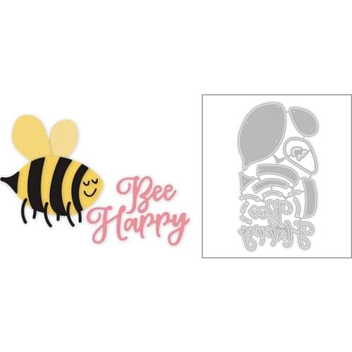 2020 Hot New DIY Animal Insect Bee Letter English Word Happy Metal Cutting Dies Foil and Scrapbooking For Card Making no stamps