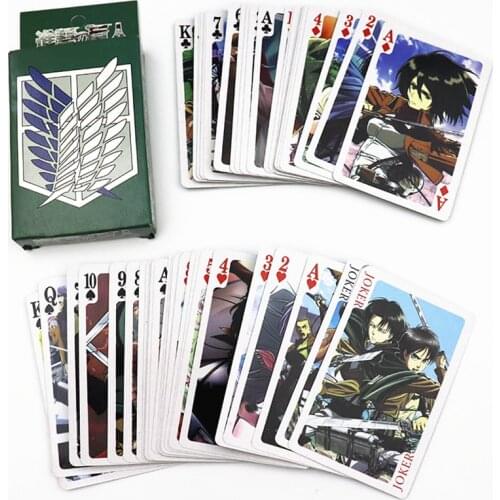 Anime Poker Board Game Card Toy Death Note Ninja BLEACH Fairy Tail Date A Live Shingeki No Kyojin Cartoon Deck Collection