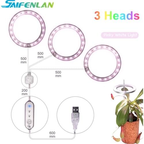 Updated Ring LED Plant Grow Light for Indoor Potted Plants Led Growing Lamp for Succulent Desktop Hydroponics Led Growing Garden