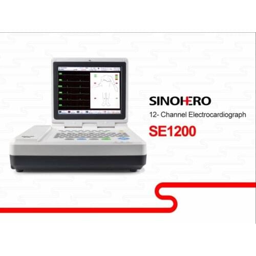 SINOHERO SE1200 12.1" Touch screen Portable Ambulatory Hospital 12 Channel 12 Leads Monitor Ecg
