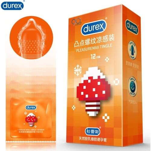 Durex Condoms Box Ribbed and Dotted Tingle Lube Large Size Condoms for Men12 Pcs Pleasuremax Tingle Sex Toys Shop