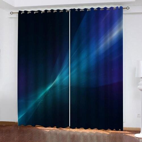 Luxury 3D Window Curtain For Living Room Custom blue curtains Blackout curtain 3D Window Curtains For Living Room Bedroom