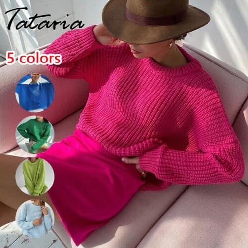 Blue Soft Knitted Cashmere Sweaters Womens Knit Top 2021 Winter Loose Solid Female Fluffy Pullovers Warm Basic Knitwear Jumper