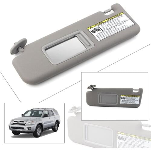 4Runner 2004-2008 Gray Car Front Left Sun Visor Sunshade SunShield For Toyota 4 Runner 2004 2005 2006 2007 2008 w/ Mirror