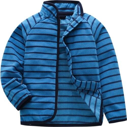 Striped Polar Fleece Warm Child Coat Baby Girls Boys Jackets Children Outerwear Clothing Kids Outfits For Spring Autumn 70-130cm