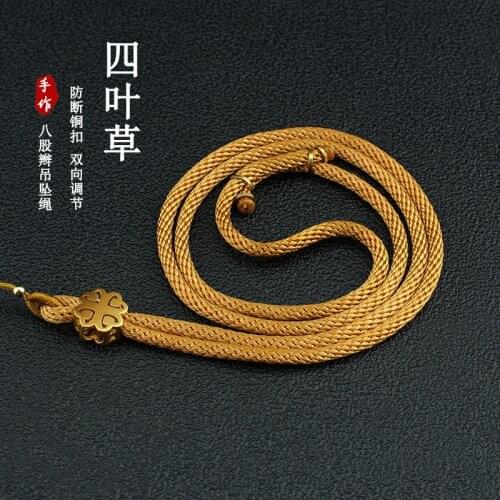 Hand Woven Folk Style Pendant Rope Clover Gold Versatile Pendant Rope High Grade Necklace Rope For