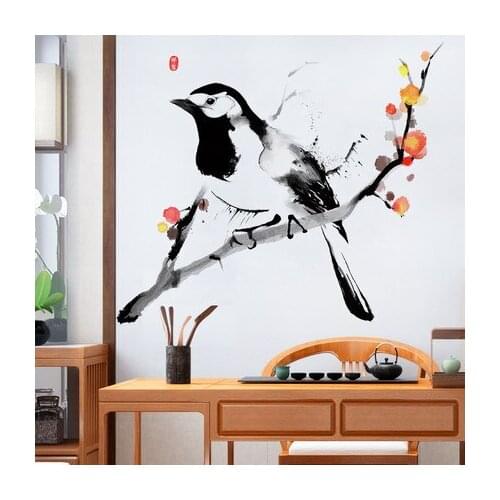 Chinese Style 78*82cm Bird on the Branch Vinyl Wall Sticker DIY Family Tree Living Room Bedroom Home Decoration Vintage Poster