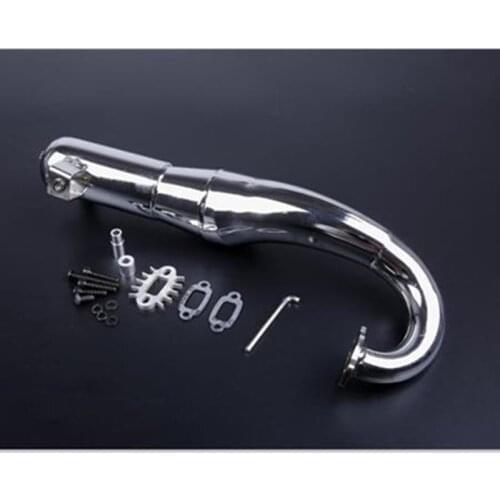 Side mount Chrome Steel Hi performance tuned exhaust pipe with silencer for ROVAN KM HPI BAJA 5B 5T 5SC