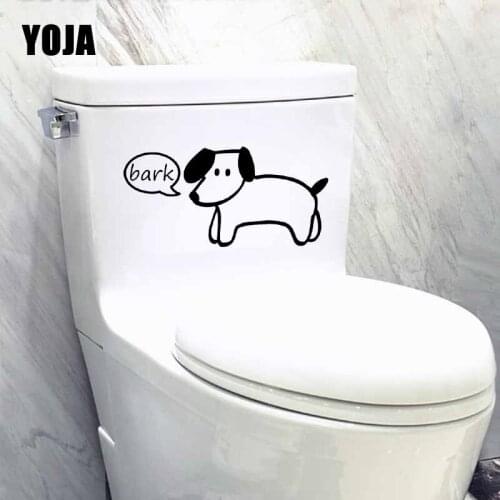 YOJA 23.2X11.3CM Dog Bark Toilet Decal Wall Sticker Kids Room Home Decor Pet T5-1423
