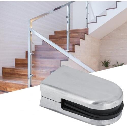 Glass Clamp Anti-rust Durable 201 Stainless Steel Flat Surface Round Glass Clamp for Suitable for Clamping Balustrade Handrail