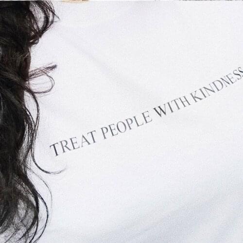 Treat People With Kindness T-Shirt Summer Styles Fashion T Shirt Women grunge tumblr T Shirt Christian slogan quote Yellow Tee
