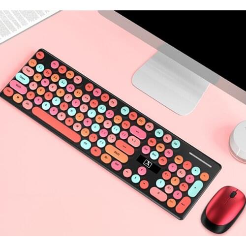 2.4GHz N620 Wireless Punk Mechanical Keyboard and Mouse Gaming Set Full-Size Power-Saving Whisper-Quiet