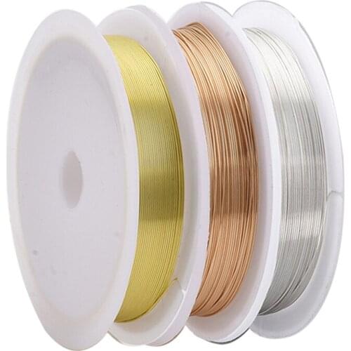 3 Rolls of DIY Jewelry Accessories, Copper Wire for Jewelry, Handmade Antique Material Shaping Line, Color-Preserving Copper Wir
