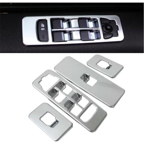 4Pcs Chrome Car Interior Door Window Switch Lift Button Cover Trim For Land Rover Discovery Sport 2015 2016 2017