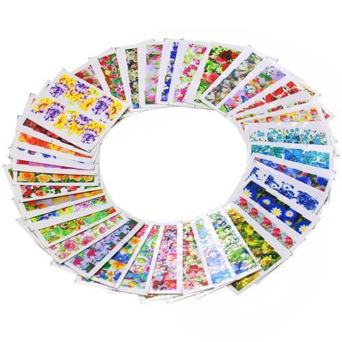 50 Sheets Watermark Stickers Temporary Tattoos DIY Nail Art Tips Manicure Decals