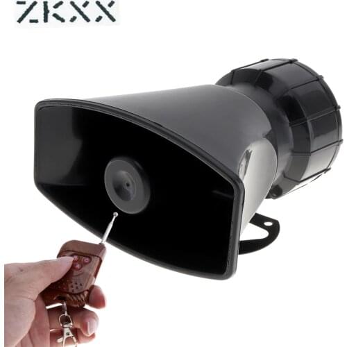 12V 100W 7 Sounds Loud Auto Car Electronic Warning Alarm Police Fire Siren Horn Speaker with Brown Remote Controller