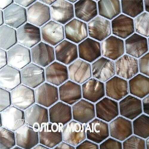 Free shipping grey color 100% natural Chinese freshwater shell mother of pearl mosaic tile for bathroom decoration hexagon style