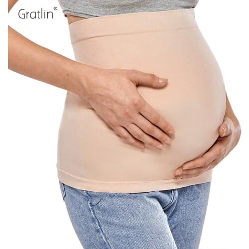 Gratlin Womens Maternity Seamless Pregnancy Belly Band with Waist Extenders