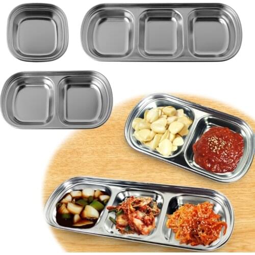Stainless Steel Assorted Salad Sauce Dipping Dish Tray Bowl Kitchen Tableware