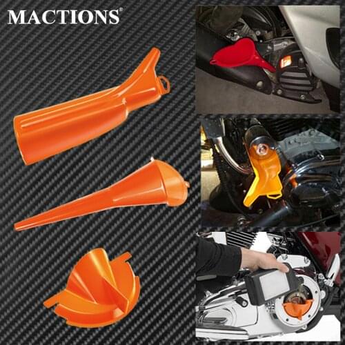 Motorcycle Oil Filter Funnel Cover Crankcase Fill Primary Funnel Case Orange Set For Harley Sportster XL Touring Dyna Glide