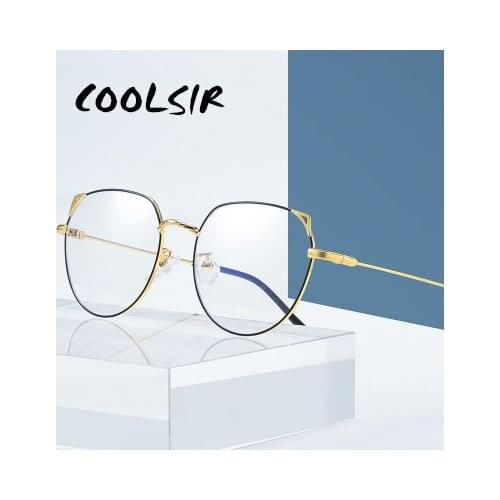 COOLSIR Computer Anti Blue Light Glasses Cats Eye Alloy Frame Goggles Retro Women Eyeglasses Gaming Gamer Men UV400 Eyewear