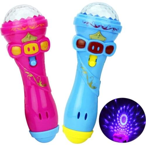 Children Kids Microphone Shape Toy Starry Flashlight Toys Flashing Stick AN88
