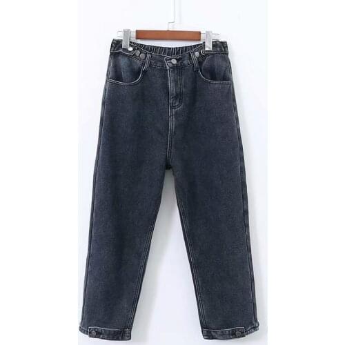 2021 Loose Vintage Thick plus velvet Jeans Woman High Waist Winter/Autumn Boyfriend Jeans for Women Mom Cowboy Harlan Pants 5XL