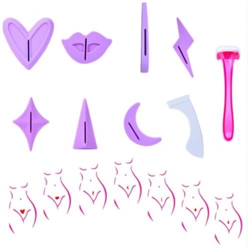 1set Bikini Privates Shaving Stencil Female Pubic Hair Trimmer Shaver Intimate Shaving Stencil Set shaving razor
