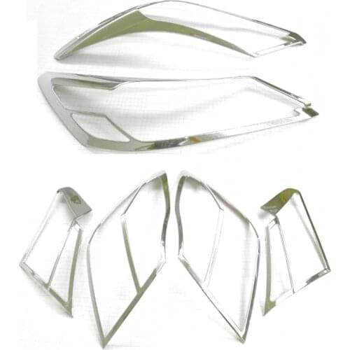 For Honda Accord Sedan 9th Car body rear taillights cover+front head Light lamp hood Molding frame stick ABS Chrome cover trims