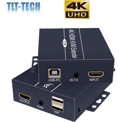 2020 Best IP Network HDMI KVM Extender 200m with Loop Out 1080P RJ45 Ports HDMI Extender IR 660ft HDMI USB Extender Over Cat5e/6